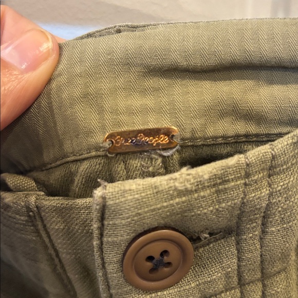 Free People Olive Green Cropped Cargo Pants - Picture 6 of 7